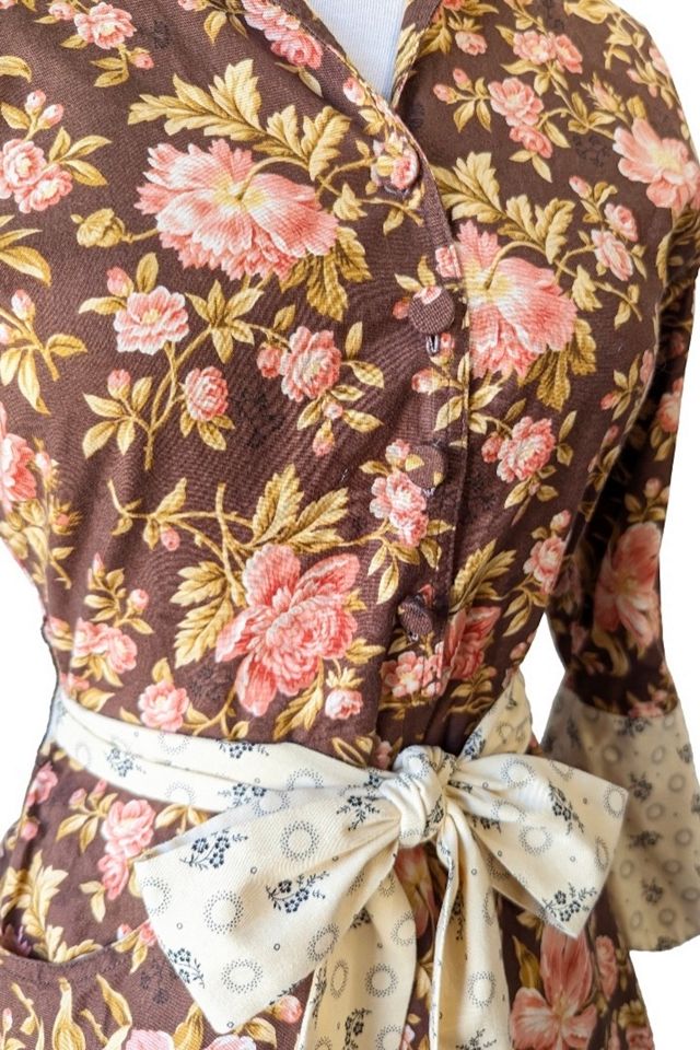 Vintage Batsheva Brown Floral Dress Selected by The Curatorial Dept. #3