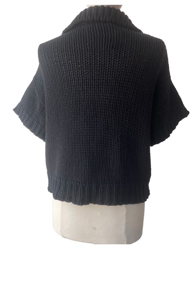 Cordera Black Chunky Knit Short Sleeve Sweater Selected by The Curatorial Dept. #2