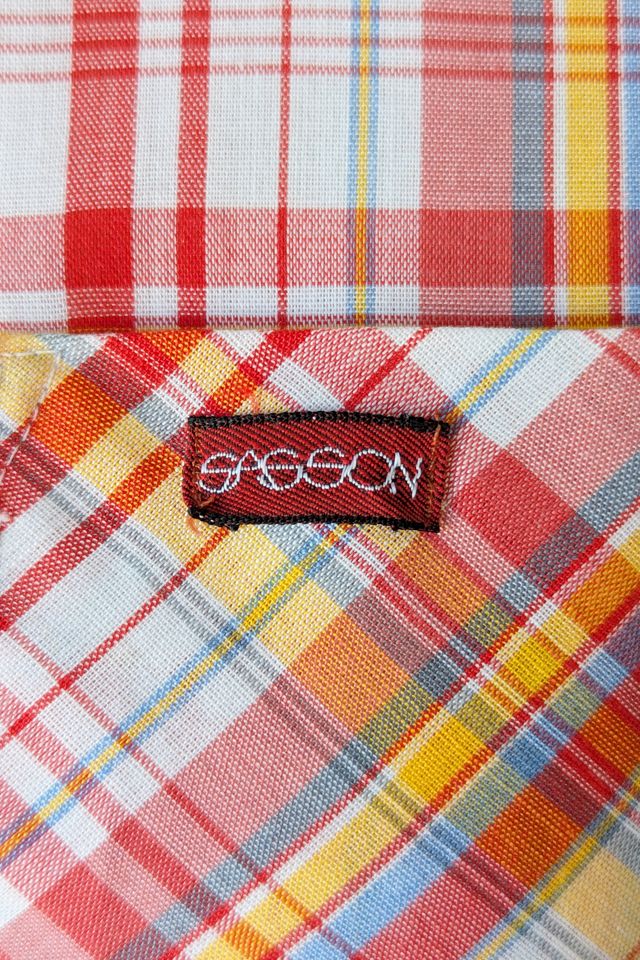 Sassoon Red Plaid Shirt with Lace Detail Selected by The Curatorial Dept. #3