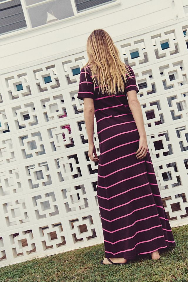 Sleek And Striped Cotton-Jersey Maxi Dress #1