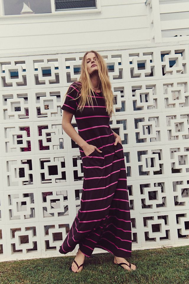 Sleek And Striped Cotton-Jersey Maxi Dress #3