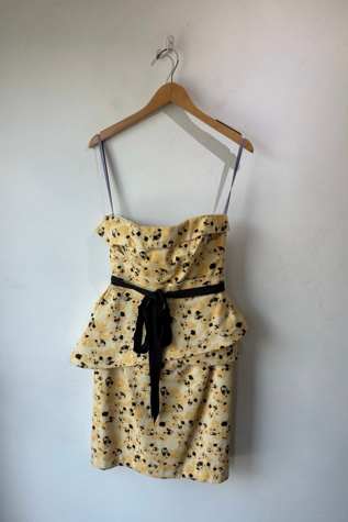 Vera Wang Lavender Label Yellow Strapless Dress Selected by The Curatorial Dept.