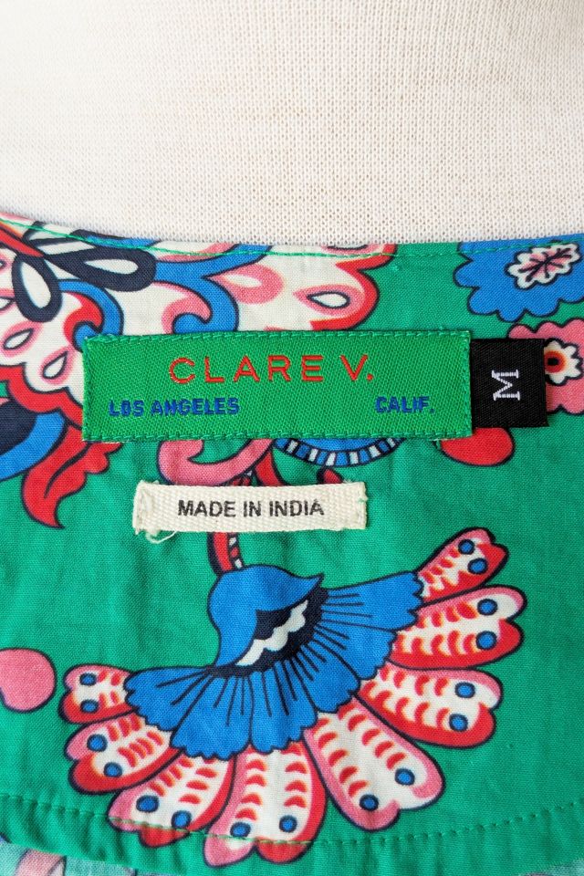 Clare V Green Multicolor Paisley Floral Top Selected by The Curatorial Dept. #3