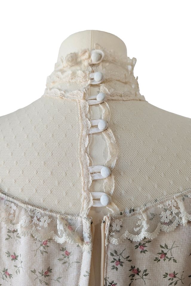 Vintage Gunne Sax Cream Floral Maxi Dress Selected by The Curatorial Dept. #2