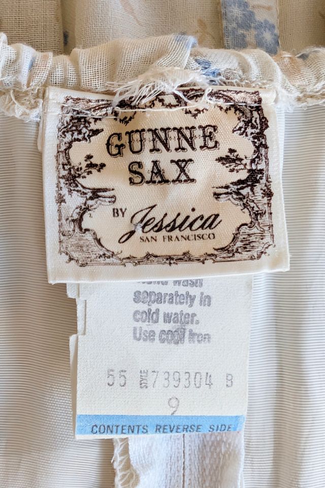Vintage Gunne Sax Cream Blue Floral Dress Selected by The Curatorial Dept. #3