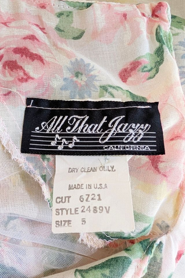 Vintage All that Jazz Pink Floral Drop Waist Dress Selected by The Curatorial Dept. #1