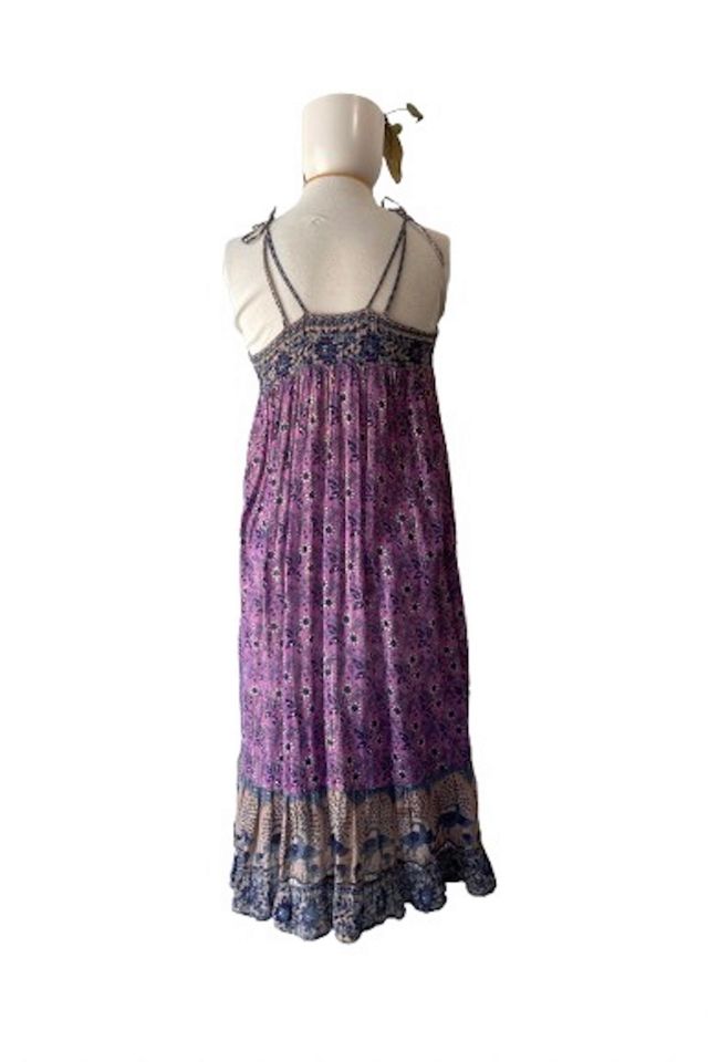 Vintage Starina Purple Floral Gauze Metallic Dress Selected by The Curatorial Dept. #2