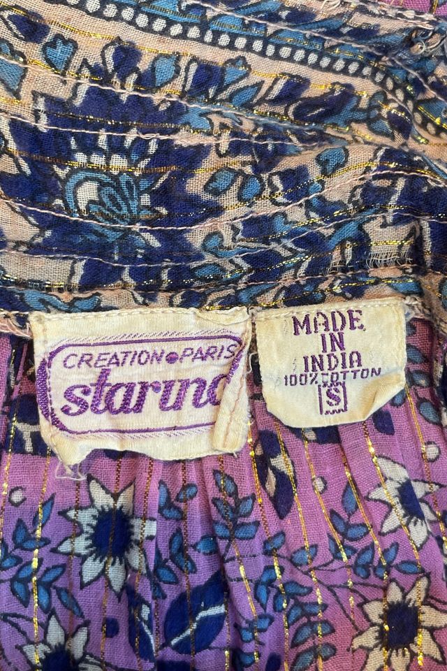Vintage Starina Purple Floral Gauze Metallic Dress Selected by The Curatorial Dept. #3