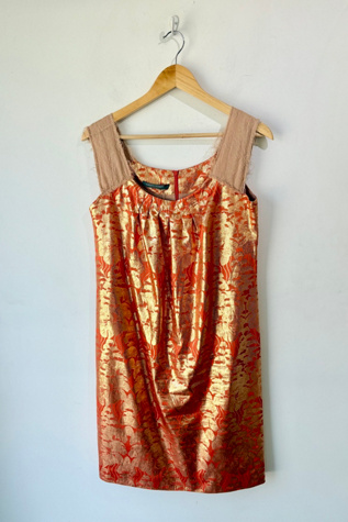 Alberta Ferretti Orange Gold Dress Selected by The Curatorial Dept.