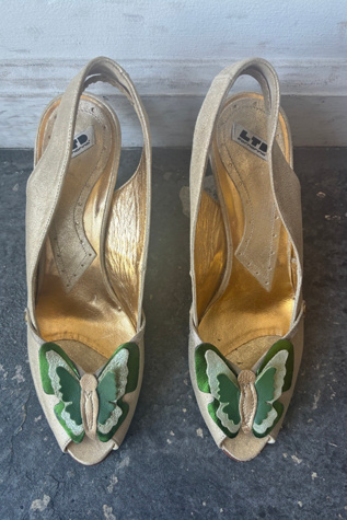 Ltd. Fornarina Butterfly Gold Wedges Size 37 Selected by The Curatorial Dept.