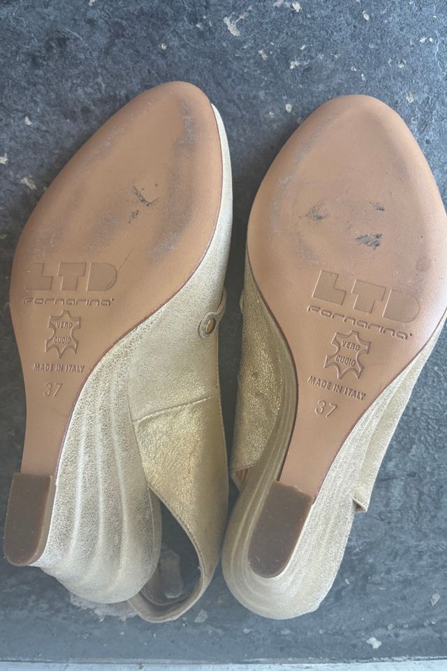 Ltd. Fornarina Butterfly Gold Wedges Size 37 Selected by The Curatorial Dept. #2