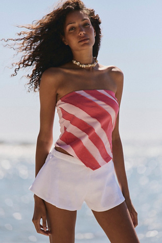 Stevie Cotton Tube Top by free-est at Free People in Cherry Blossom Combo, Size: Medium