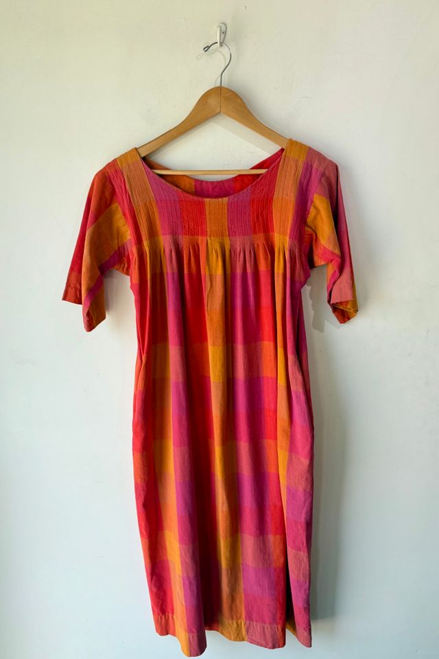Vintage Josefa Pink Orange Plaid Dress Selected by The Curatorial Dept. #2