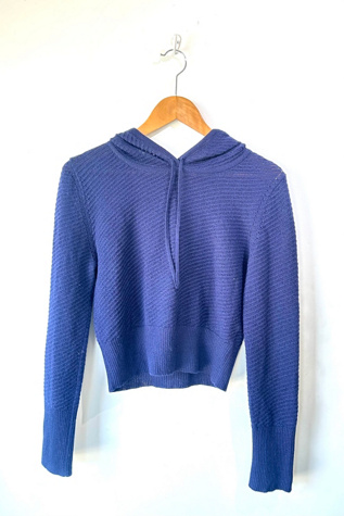 Rachel Comey Navy Cropped Hood Sweater Selected by The Curatorial Dept.