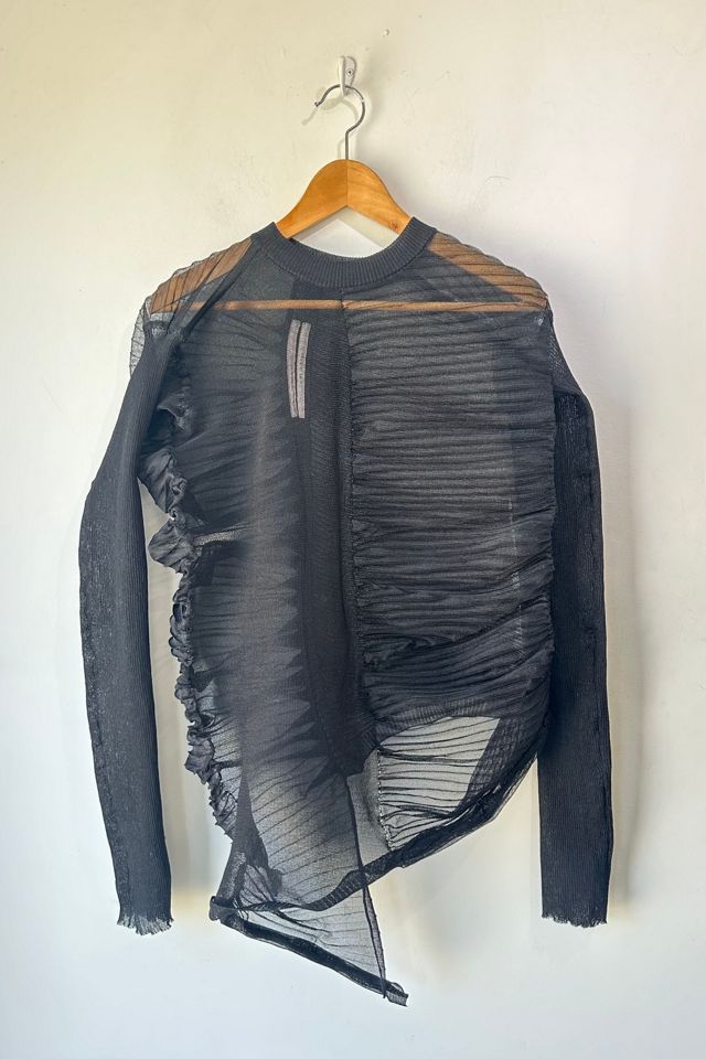 Rick Owens 2018 Sheer Black Pleated Sweater Selected by The Curatorial Dept. #2