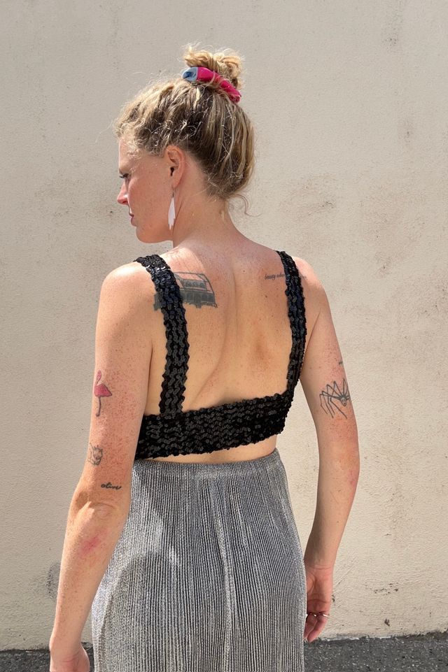 Vintage Black Sequin Embellished Bralette Selected by The Curatorial Dept. #1