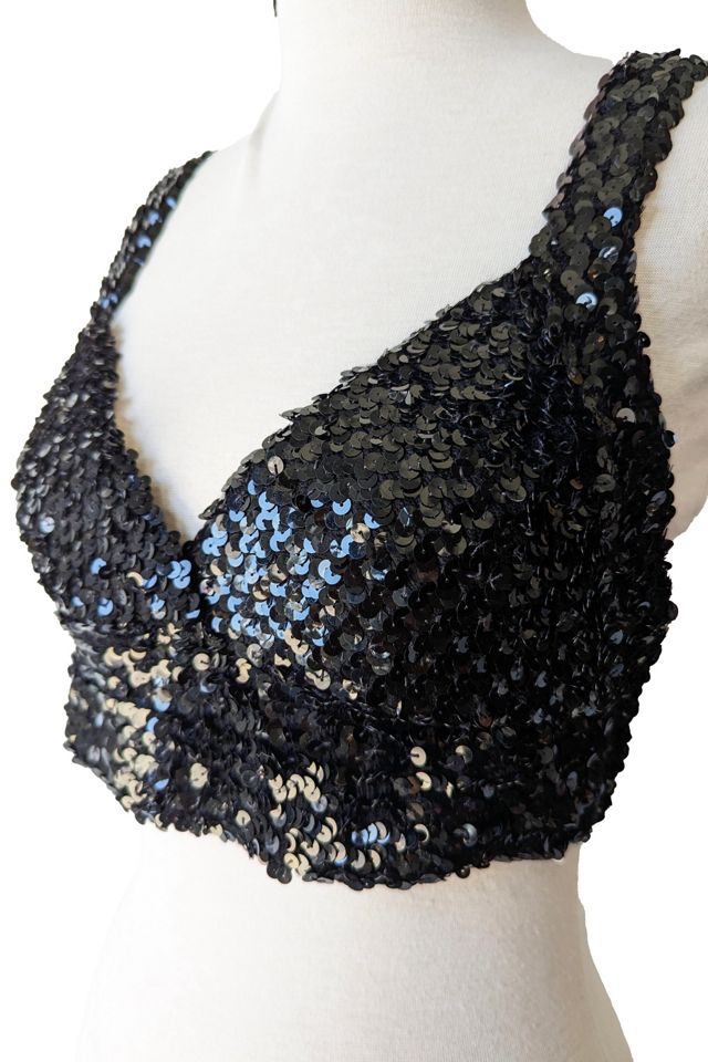 Vintage Black Sequin Embellished Bralette Selected by The Curatorial Dept. #2