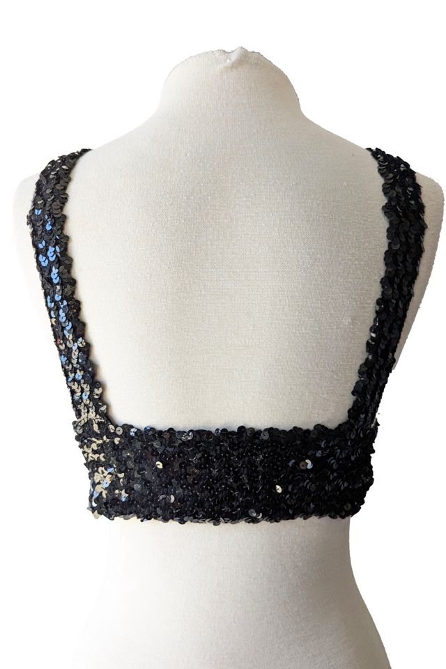 Vintage Black Sequin Embellished Bralette Selected by The Curatorial Dept. #3
