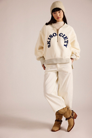 Tricia Fix Ski Society Quarter Zip at Free People in White, Size: XS
