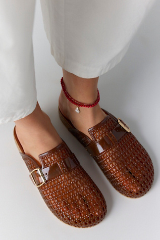 Jia Jelly Mules by Intentionally Blank at Free People in Tan, Size: EU 36