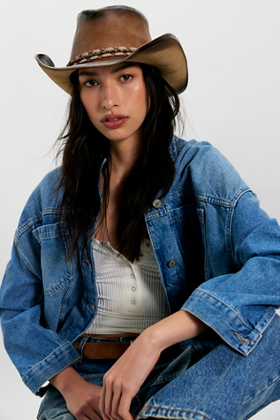 Nash Cowboy Hat by Peter Grimm at Free People in Brown