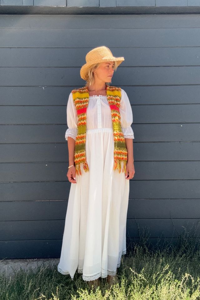 Vintage 1970s Crochet Fringe Vest Selected by Kikos Kloset #1