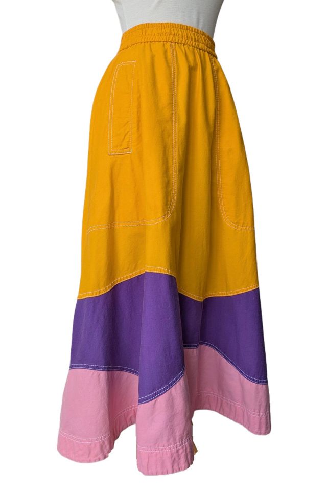 Bis Bis Orange/Purple/Pink Block Skirt Selected by The Curatorial Dept. #1