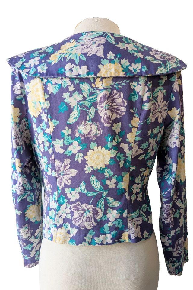 Laura Ashley Purple Floral Collared Top Selected by The Curatorial Dept. #1