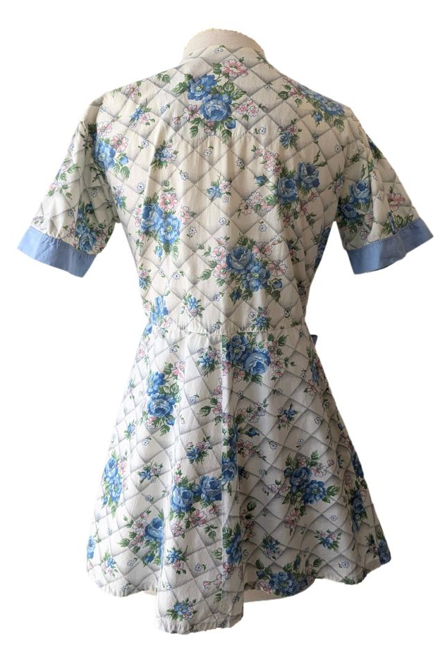 Vintage White and Blue Floral Print Cotton Apron Selected by The Curatorial Dept. #3