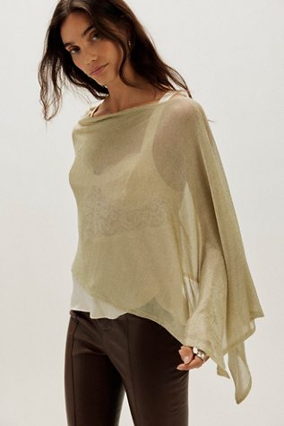 Midnight Poncho Jacket by Free People in Gold