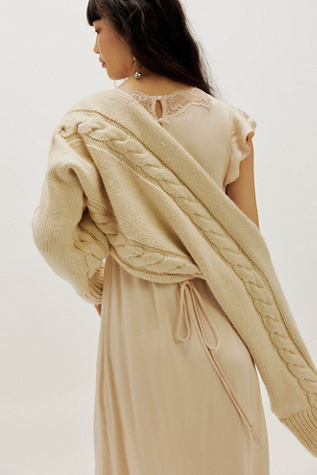 Cable Knit Bolero by Free People in White