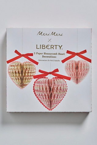 Meri Meri X Liberty Paper Honeycomb Heart Decorations - Thumbnail 4