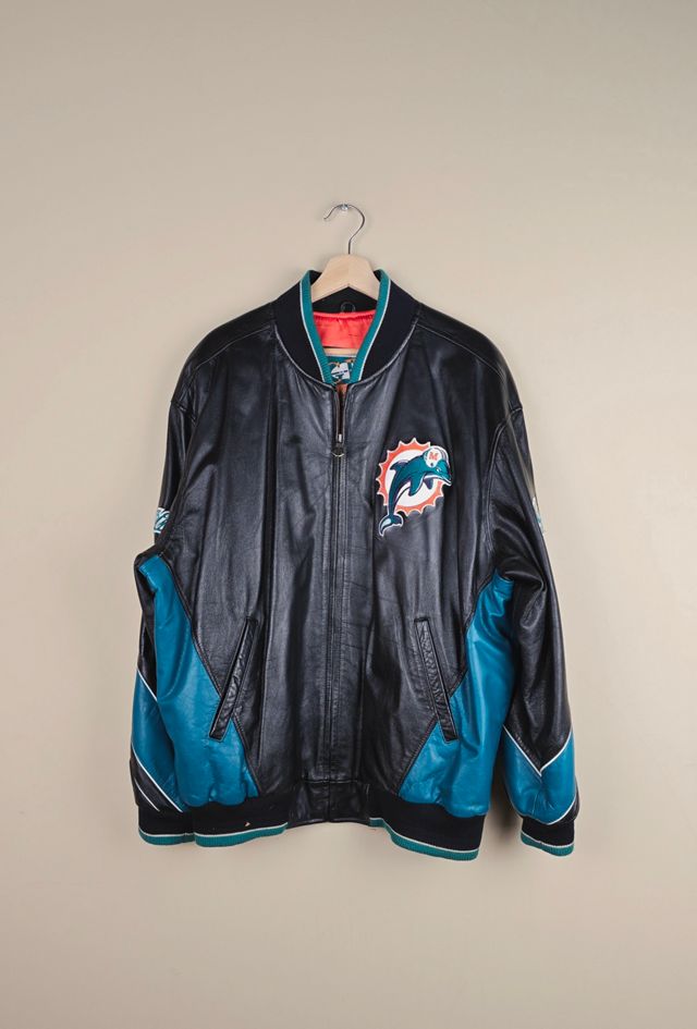 Vintage 90s Miami Dolphins Leather Jacket Selected By The Igala NYC #1