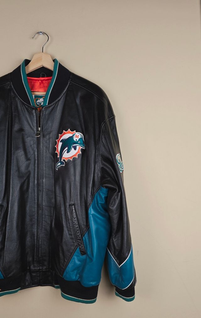 Vintage 90s Miami Dolphins Leather Jacket Selected By The Igala NYC #2