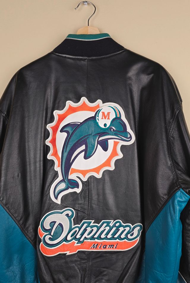 Vintage 90s Miami Dolphins Leather Jacket Selected By The Igala NYC #3