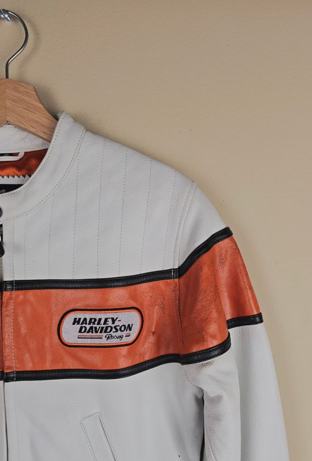 Vintage 90s Cropped Harley Davidson Biker Leather Jacket Selected By The Igala NYC #1