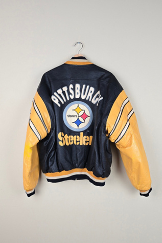 Vintage 90s Mirage Pittsburgh Steelers NFL Leather Jacket Selected By The Igala NYC