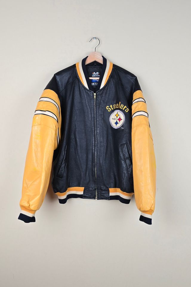 Vintage 90s Mirage Pittsburgh Steelers NFL Leather Jacket Selected By The Igala NYC #1