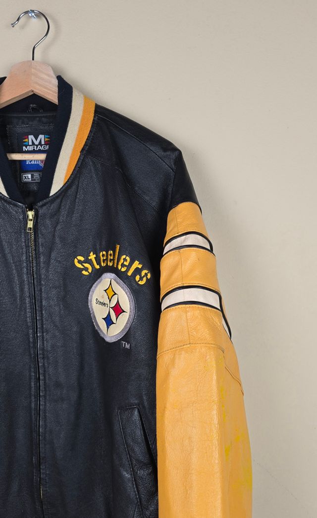 Vintage 90s Mirage Pittsburgh Steelers NFL Leather Jacket Selected By The Igala NYC #2