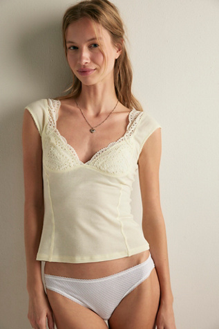 Whisper Pointelle Bikini Undies by Intimately at Free People in White, Size: M/L