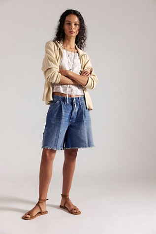 We The Free Reese Workwear Denim Shorts at Free People in Medium Wash, Size: 32