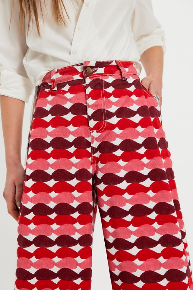 Sixxta Red Glased Balloon Jeans #3