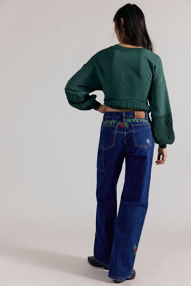 Tricia Fix Mistletoe Embroidered Tinsley Jeans #2