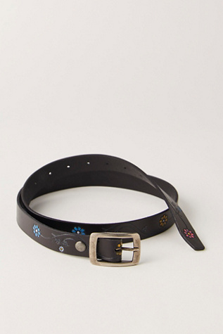 Petra Leather Belt by Free People in Black, Size: M/L