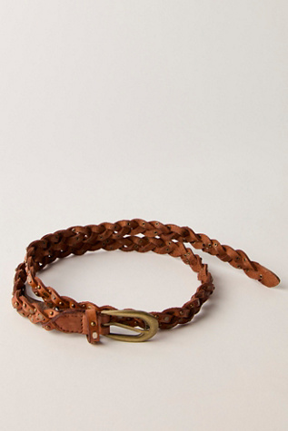 Sol Slim Stud Belt by Free People in Brown, Size: S-M/P-M