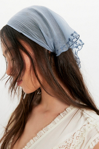 Chrissy Sheer Hair Scarf at Free People in Dusty Blue