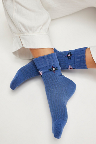 Mosaic Socks by Free People in Blue