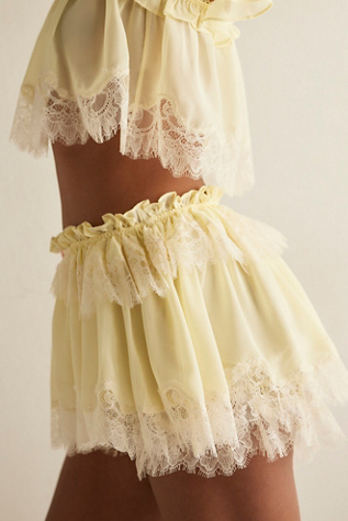 Женская юбка-шорты For Love & Lemons Chante Bloomer Skort, цвет: Жёлтый — фото 3