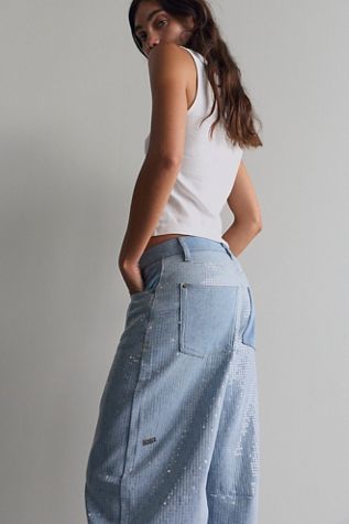 Jean Barrel à paillettes Ksubi