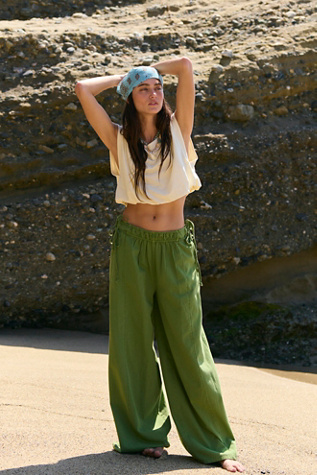 Sun Dazed Pants by free-est at Free People in Green Eyes, Size: XS